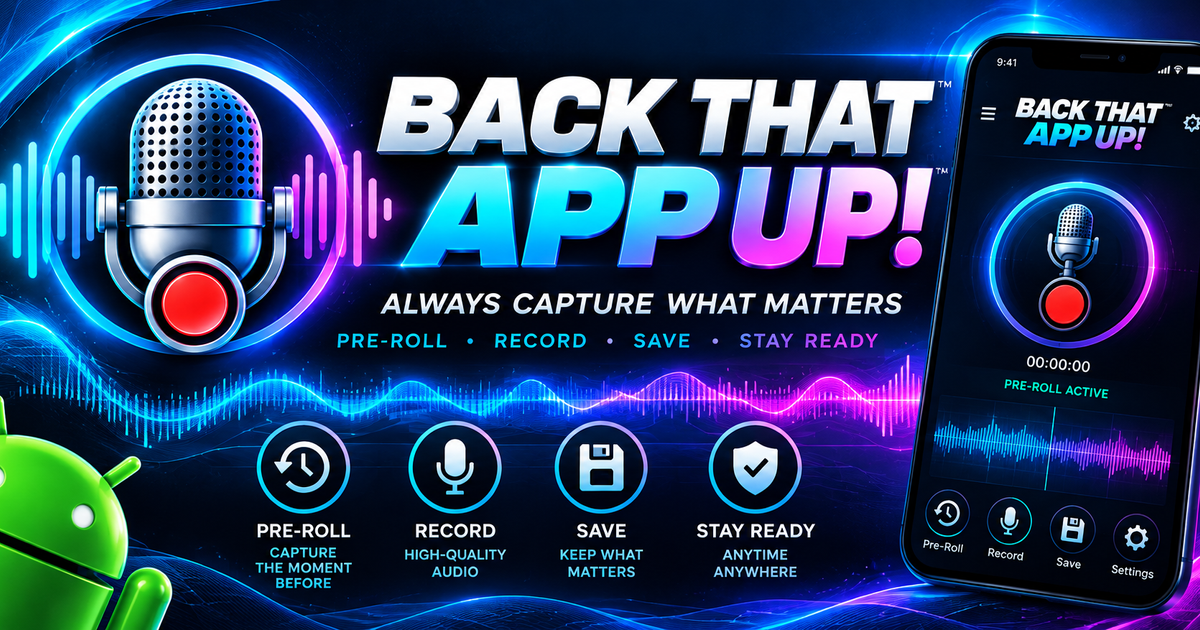 Back That App Up published launch artwork